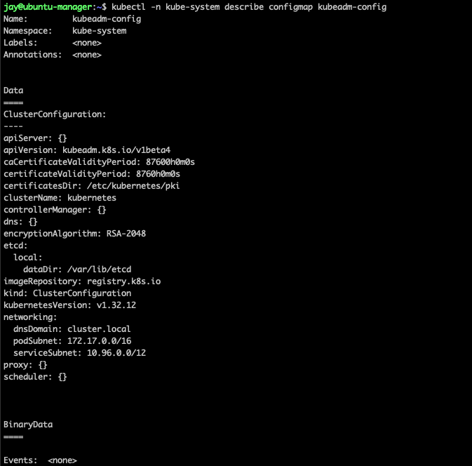 kubeadm ConfigMap